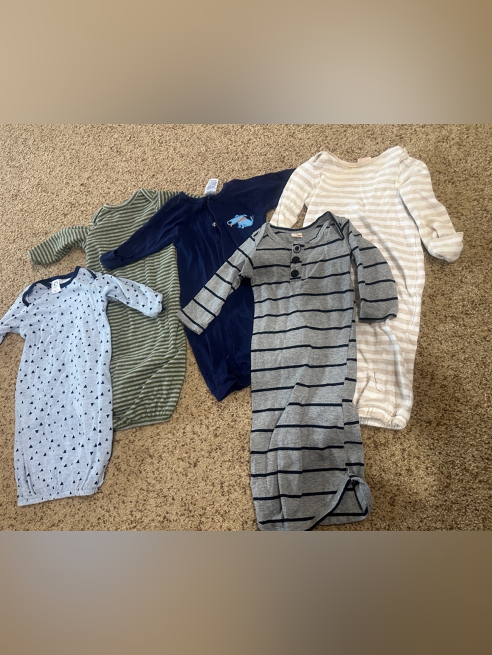 5 Baby Sleepers, size 0-3 and 0-6 months